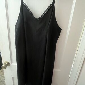 Elegant Black Lace Trim Slip